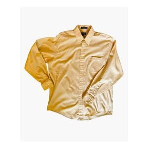 Enro Shirt Mens Size 16 34-35 Beige Long Sleeve Cotton Blend Retro Vintage 1990s
